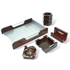 Набор настольный GALANT WoodMetal 5 предметов красное дерево никелированный металл лоток 230873