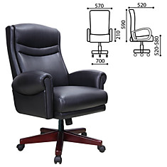 Кресло офисное BRABIX Gladiator EX-700 дерево натуральная кожа черное 530872