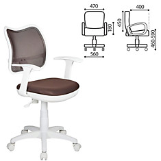 Кресло CH-W797/BR с подлокотниками коричневое пластик белый CH-W797/BR/TW-1