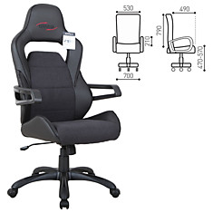 Кресло компьютерное BRABIX Nitro GM-001 ткань экокожа черное