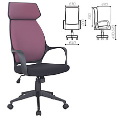 Кресло офисное BRABIX Galaxy EX-519 ткань черное/терракотовое 531570