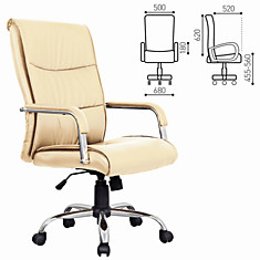 Кресло офисное BRABIX Space EX-508 экокожа хром бежевое 531165