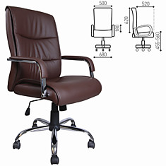 Кресло офисное BRABIX Space EX-508 экокожа хром коричневое 531164