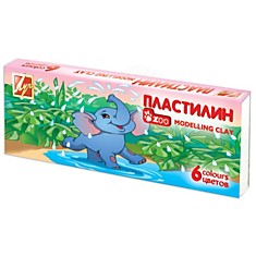 Пластилин классический ЛУЧ "Zoo", 6 цветов, 81 г, картонная коробка, 19С 1271-08