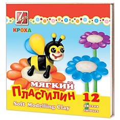 Пластилин мягкий ЛУЧ "Кроха", 12 цветов, 198 г, со стеком, картонная упаковка, 23С 1484-08