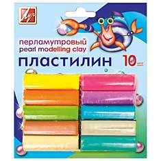 Пластилин перламутровый ЛУЧ "Перламутрики", 10 цветов, 132 г, блистер, 21С 1382-08