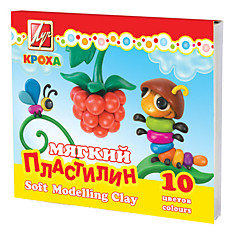 Пластилин мягкий ЛУЧ "Кроха", 10 цветов, 165 г, со стеком, картонная упаковка, 12С875-08