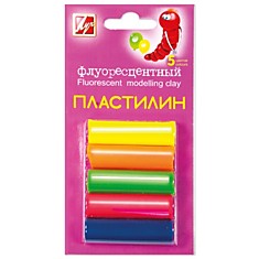 Пластилин флуоресцентный ЛУЧ "Флюрисветики", 5 цветов, 64 г, блистер, 12С 764-08