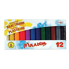 Пластилин восковой ГАММА "Малыш", 12 цветов, 96 г, европодвес, 281041