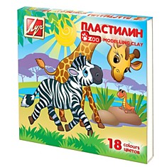 Пластилин классический ЛУЧ "Zoo", 18 цветов, 243 г, картонная коробка, 20С1358-08