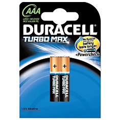 Батарейки DURACELL TurboMax AAA LR3 Alkaline комплект 2 шт. в блистере 15 В