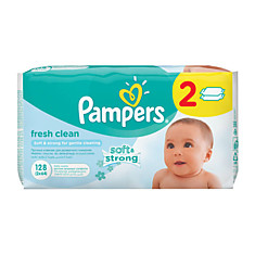 Салфетки влажные 128 шт. (64х2) PAMPERS (Памперс) Baby Fresh Clean для нежного очищения PA-81627612