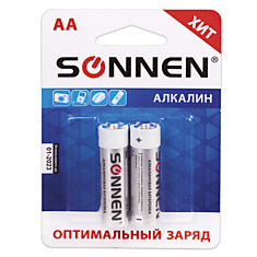 Батарейки SONNEN Alkaline АА (LR06 15А) алкалиновые 2 шт. в блистере 451084