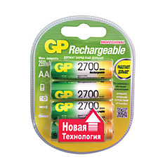 Батарейки аккумуляторные GP АА Ni-Mh 2700 mAh комплект 4 шт. в блистере