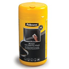 Чистящие салфетки FELLOWES в тубе 100 шт. влажные для экранов мониторов и оптических поверхностей FS-99703