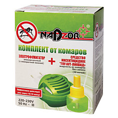 Средство от насекомых фумигатор  жидкость NADZOR (Надзор) 30 ночей IKL 001H