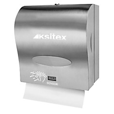 Диспенсер для полотенец в рулонах KSITEX сенсорный (220 В / батарейки LR20) нержавеющая сталь зеркальный А1-21S