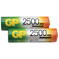 Батарейки аккумуляторные GP АА Ni-Mh 2500 mAh комплект 2 шт. в блистере 250AAHC-2DECRC2
