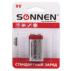 Батарейка SONNEN Крона (6R61 6F22 1604) солевая 1 шт. в блистере 451101