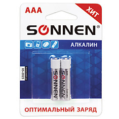 Батарейки SONNEN Alkaline AAA (LR03 24А) алкалиновые 2 шт. в блистере 451087