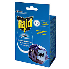 Средство от насекомых фумигатор  пластины RAID (Рейд) 10 пластин 639958
