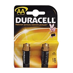 Батарейки DURACELL Basic AA LR6 Alkaline комплект 2 шт. в блистере 15 В