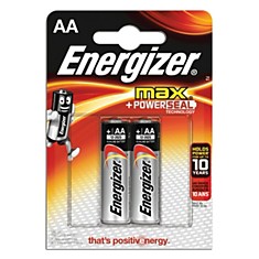 Батарейки ENERGIZER MAX AA LR6 комплект 2 шт. АЛКАЛИНОВЫЕ 15 В (работают до 10 раз дольше) LR6/E91 AA FSB2