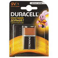 Батарейка DURACELL Basic 6LR61 (КРОНА) Alkaline 1 шт. в блистере 9 В