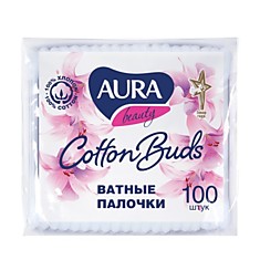 Ватные палочки 100 шт. AURA полиэтиленовый пакет 1646 6470