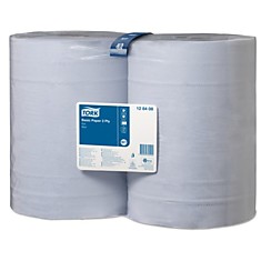 Бумага протирочная TORK (Система W1) комплект 2 шт. 1000 листов в рулоне 34х369 см 2-слойная голубая 128408