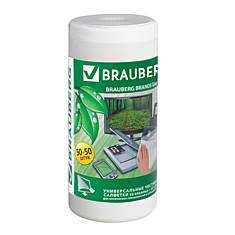 Чистящие салфетки BRAUBERG для LCD (ЖК)-мониторов сухие и влажные в тубе 5050 шт. 510121