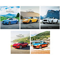 Тетрадь 96л., А5, клетка ArtSpace "Авто. Car travel", глянцевый уф-лак