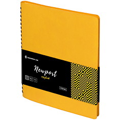 Тетрадь 80л. А5, клетка, на гребне, ЛАЙТ, кожзам, Greenwich Line "Newport", желтый