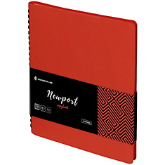 Тетрадь 80л. А5, клетка, на гребне, ЛАЙТ, кожзам, Greenwich Line "Newport", коралловый