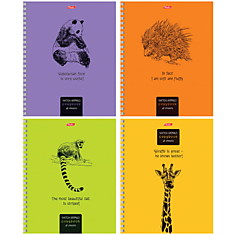 Тетрадь 48л., А5, клетка на гребне Hatber "Drawing animals"
