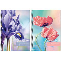 Тетрадь 80л., А4, клетка на гребне ArtSpace "Цветы. Think positive"