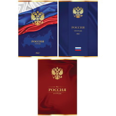 Тетрадь 96л., А4, клетка Hatber "Россия", матов. лам, 3D фольга