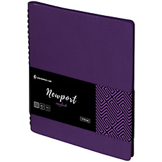 Тетрадь 80л. А5, клетка, на гребне, ЛАЙТ, кожзам, Greenwich Line "Newport", фиолетовый