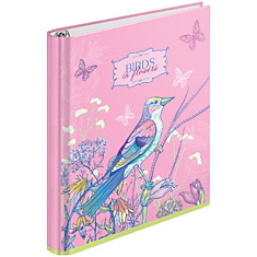 Тетрадь на кольцах А5, 120л., 7БЦ, ArtSpace "Цветы. Birds in flowers", матовая ламинация, выб. лак.
