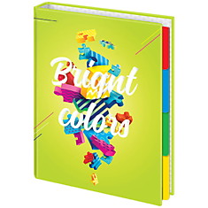 Тетрадь на кольцах А5, 240л., 7БЦ, ArtSpace "Стиль. Bright colors", с 4 разд.,мат. ламинция,выб. лак