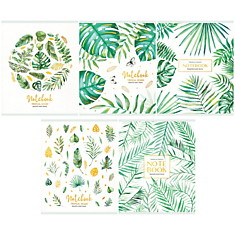 Тетрадь 48л., А5, клетка Greenwich Line "Palm leaves", тиснение фольгой
