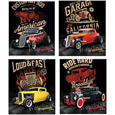 Тетрадь 96л., А5, клетка BG "Hot rod", выборочный уф-лак