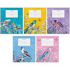 Тетрадь 12л., клетка ArtSpace "Цветы. Birds in flowers"