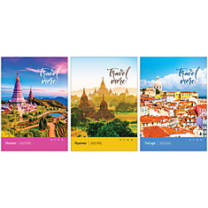 Тетрадь 80л., А4, клетка ArtSpace "Путешествия. Travel more", глянцевый уф-лак