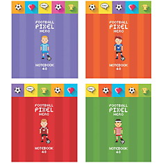 Тетрадь 48л., А5, клетка BG "Footbal Pixel Hero", эконом