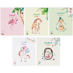 Тетрадь 48л., А5, клетка Greenwich Line "Рисунки. Cute watercolor", фактурное тиснение