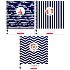 Тетрадь 96л., А5, клетка на гребне ArtSpace "Стиль. Yacht style", ВД-лак