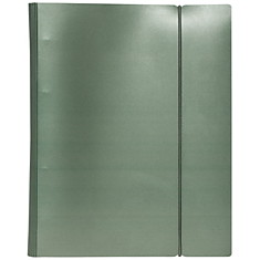 Тетрадь на кольцах А5, 120л., Hatber "Metallic Темно-зеленая", пластик. обл., резинка
