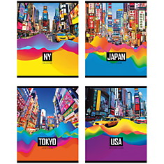Тетрадь 60л., А5, клетка на гребне BG "Color city"