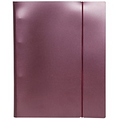 Тетрадь на кольцах А5, 120л., Hatber "Metallic Бордо", пластик. обл., резинка